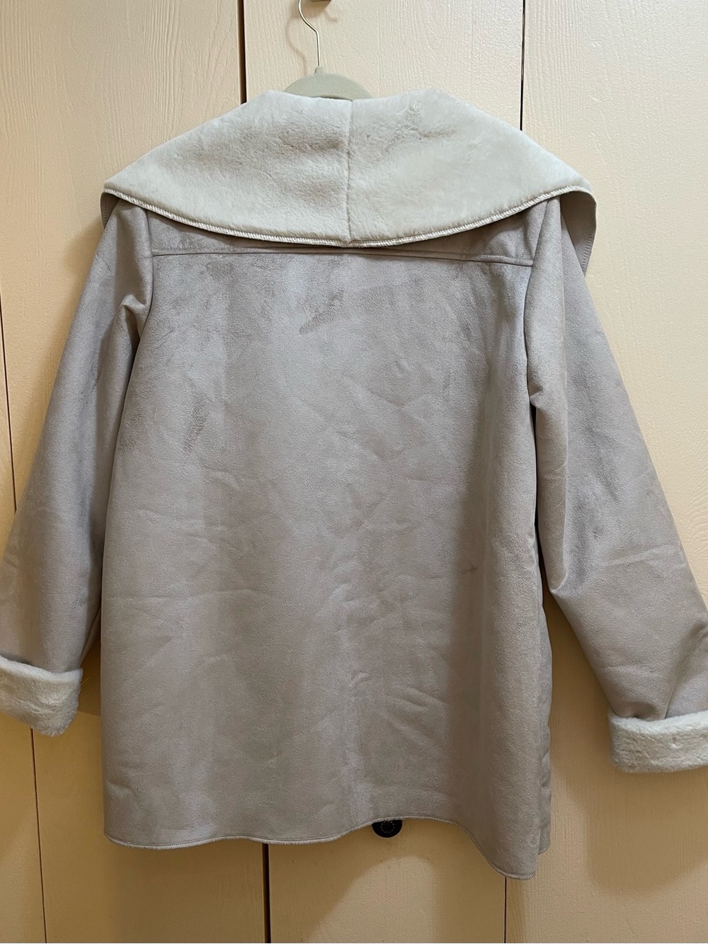 Faux Suede Coat with Faux Fur Trim Avon Signature Collection XL Super Soft - Picture 3 of 10